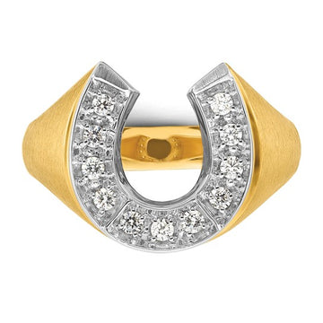 10k Yellow Gold Diamond Horseshoe Ring   DGR-23306